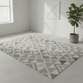 Brighton Grey And Pink Geometric Indoor Outdoor Rug