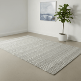 Brighton Grey Textured Flatweave Indoor Outdoor Rug