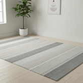 Brighton Multi-Coloured Textured Stripe Indoor Outdoor Rug