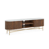 Brown Valencia Marble Mango Wood Extra Large TV Unit - Pendle Village Furniture
