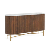 Brown Valencia Marble Mango Wood Large Sideboard - Pendle Village Furniture