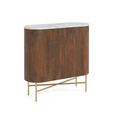 Brown Valencia Marble Mango Wood Mini Sideboard - Pendle Village Furniture