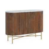 Brown Valencia Marble Mango Wood Small Sideboard - Pendle Village Furniture