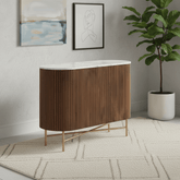 Brown Valencia Marble Mango Wood Small Sideboard