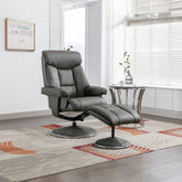 Bruges Faux Leather Swivel Recliner Chair and Footstool - Pendle Village Furniture