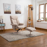 Bruges Fabric Swivel Chair and Footstool - Pendle Village Furniture