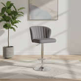 Brushed Velvet Grey Bar Stool