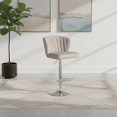 Brushed Velvet Mink Bar Stool