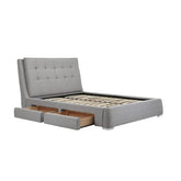 Bugati 4 Drawer Silver Fabric Bed - Pendle Village Furniture