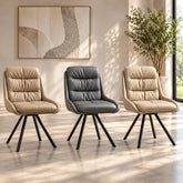 Burnham Bonded Leather Swivel Dining Chairs – Set of 4, 6 or 8