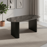 Cartier 180cm Oval Gloss Grey Ceramic Dining Table