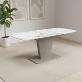 Catania 160-200cm White Ceramic Extending Dining Table