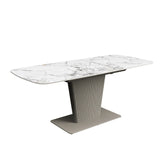 Catania 130 - 170cm White Ceramic Extending Dining Table - Pendle Village Furniture