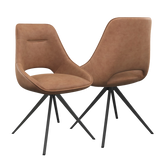 Vortex Grey Ceramic Ext Dining Table with Cerutti Swivel Dining Chairs - Pendle Village Furniture