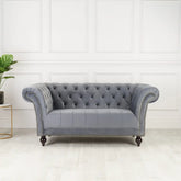 Chester Grey Plus Velvet Soft Fabric Chesterfield Sofa - Pendle Village Furniture