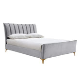 Flora Fabric Grey Upholstered Bed - Small Double, Double or King - Pendle Village Furniture