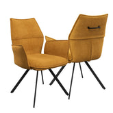 Iris Mustard Fabric Dining Chair - Set of 4 - Pendle Village Furniture