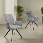 Iris Grey Fabric Dining Chair - Set of 4 - Pendle Village Furniture