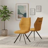 Iris Mustard Fabric Upholstered Dining Chair Set of 4