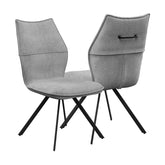 Iris Grey Fabric Upholstered Dining Chair - Set of 4 - Pendle Village Furniture