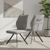 Iris Grey Fabric Upholstered Dining Chair - Set of 4