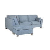 Cromwell Blue Linen Fabric LHF Corner Sofa - Pendle Village Furniture