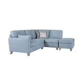 Cromwell Blue Linen Fabric RHF Corner Sofa - Pendle Village Furniture