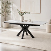 Casper Pearla Grey High Gloss Ceramic Extending Dining Table 120–180cm
