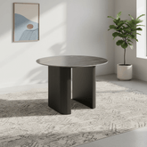 Cartier Round Gloss Grey Ceramic Dining Table -120cm