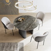 Cartier Round Gloss Grey Ceramic Dining Table - 120cm - Pendle Village Furniture