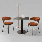 Cartier 80cm Square Gloss Grey Ceramic Dining Table with 2 Ria Dining Chairs - Pendle Village Furniture