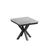 Casper Small 90cm Gloss Grey Sintered Stone Extending Dining Table - Pendle Village Furniture