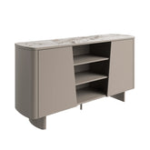 Catania White Sintered Stone Ceramic Top Beige Sideboard - Pendle Village Furniture