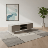Catania White Ceramic Top Beige Base TV Unit