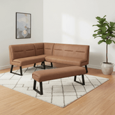 Cerutti Tan Corner Dining Bench Set