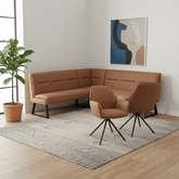 Cerutti Tan Corner Bench & 2 Chairs