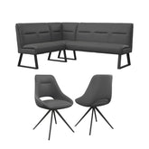 Cerutti Grey Corner Bench & 2 Chairs - Pendle Village Furniture