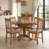 Chatsworth Oak Round Extending Dining Table with 4 Chairs