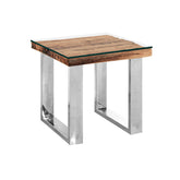 Noir Railway Sleeper Wood Side Table - Pendle Village Furniture