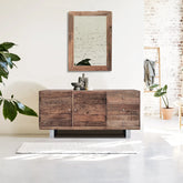 Noir Railway Sleeper Wood Sideboard - Pendle Village Furniture
