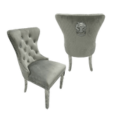 Chorley Lion Knocker back Light Grey Dining Chairs - Set of 4 - Pendle Village Furniture