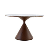 Ciro Round Dining Table Walnut White Cloud Vein