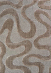 Cleo Modern Textured Curved Line Mink Rug - Pendle Village Furniture