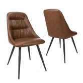 Corinth Leather Effect Tan Dining Chair - Set of 4 - Pendle Village Furniture