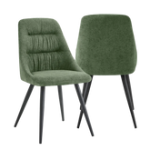 Corinth Linen Effect Green Dining Chairs - Set of 4 - Pendle Village Furniture