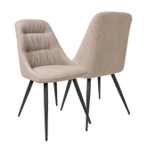 Corinth Linen Effect Natural Dining Chair - Set of 4 - Pendle Village Furniture