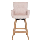 Cotswold Blush Pink Fabric Upholstered Counter Stools – Set of 2 - Pendle Village Furniture