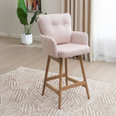 Cotswold Blush Pink Fabric Upholstered Counter Stools – Set of 2 - Pendle Village Furniture
