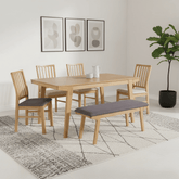 Parker 160cm Light Oak Dining Table Set