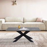 Cree Black sintered stone Coffee Table with black Metal Legs